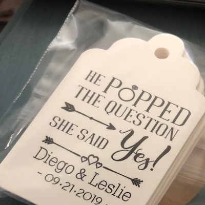 Bridal Shower Popcorn Favor Kits-3 Tag Colors Popcorn - Etsy