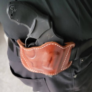 Leather OWB Holster For Colt & Smith Wesson 38 Special Snub Nose - Right Hand