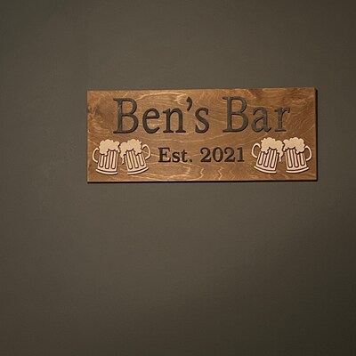 Personalized Bar Sign Wooden Sign Gift Custom Wood Sign Personalized ...