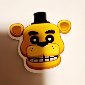 Golden Freddy Fazbear Matte Vinyl Sticker handdrawn 