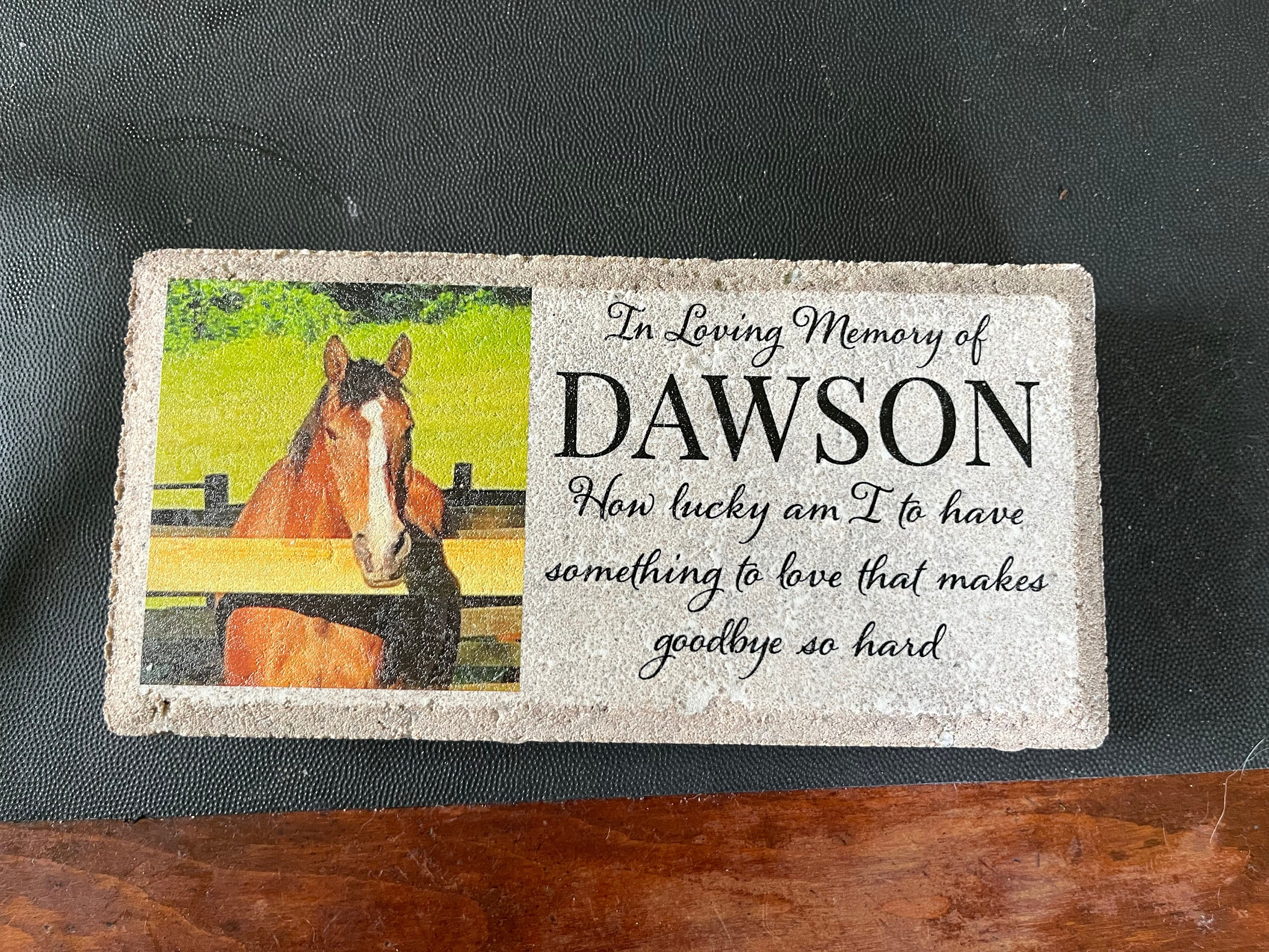 Personalized Horse Pony Memorial Stone. 8x4 Stone Brick. Burial Marker. Indoor/Outdoor Horse Memorial. Custom Horse Sympathy Gift.
