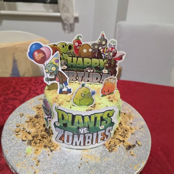 Plants Vs Zombies Birthday Cake Toppers: Printable Party Decorations ...