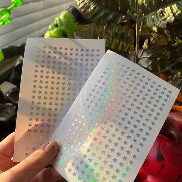 4mm Holographic Star Stickers Tiny Stars Stickers Vinyl Holo