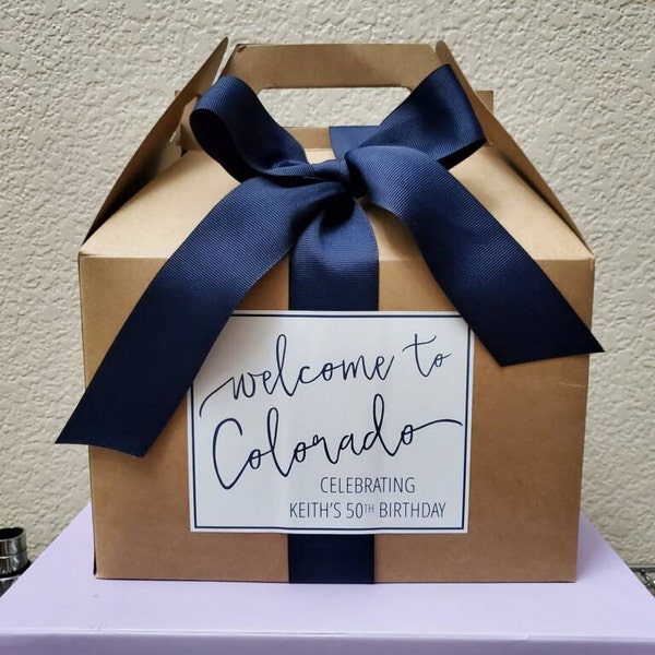 ASSEMBLED Personalized Wedding Welcome Boxes - Gable Boxes, Ribbon ...