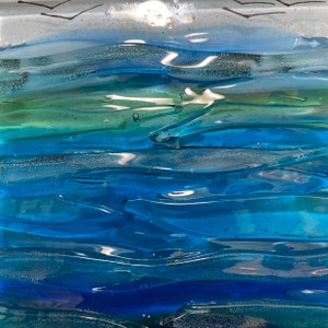 Glass Wall Art Ocean Art Ocean Glass Art Modern Art Fused - Etsy
