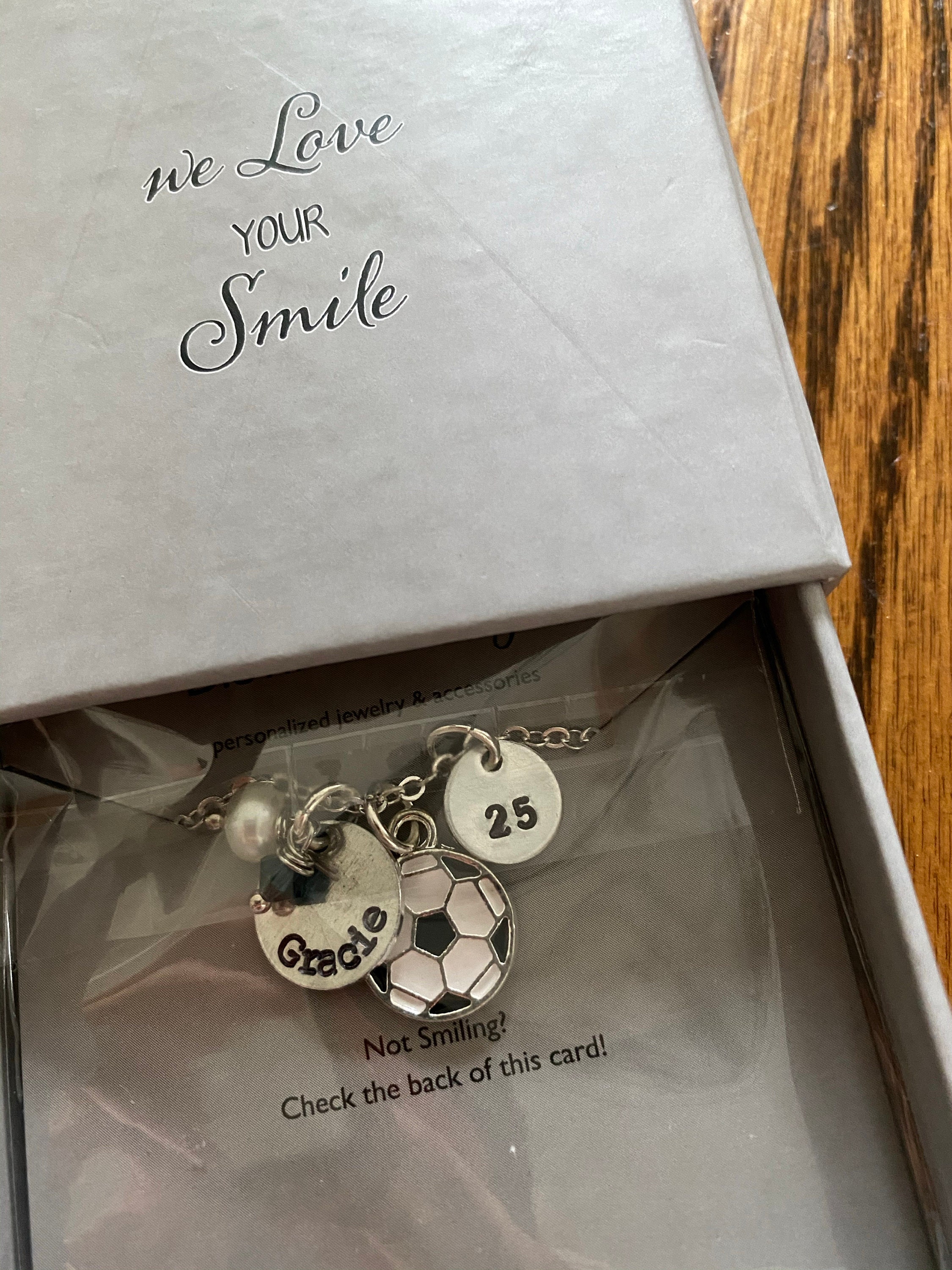 Soccer Necklace • Soccer Team Gift • Coach Gift • Personalized Sports Ball • Tots High School Colors Charm • Varsity Soccer Player Gift