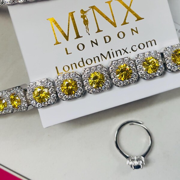 Yellow Diamond Tennis Bracelet | Yellow Gemstone Tennis Bracelet