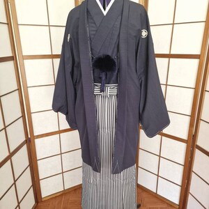 Men's Japanese Traditional Formal Kimono 12 Pcs Set, With Five Family Crest  Kamon, Dark Blue/blue/black Men Traditional Kimono Set -  Singapore