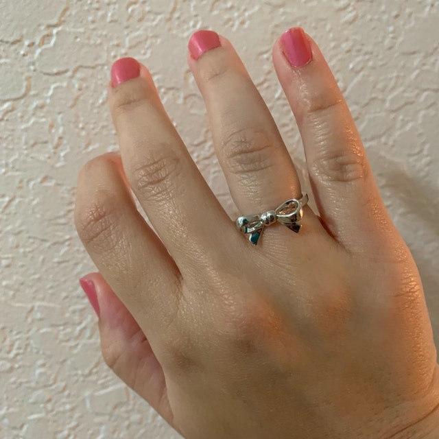Sterling Silver Bow Ring, Ribbon Rings, Promise Ring Sterling Silver Bow Ring, Ribbon Rings, Promise Ring