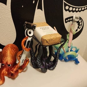 Custom Octopus Toothbrush Holder: Hand-painted Eyes, Ocean
