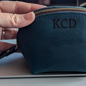 Minimalist Zipper Style Card Pouch, Vintage Handsewn Leather