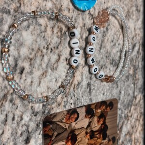 Seventeen Bracelet With Gold Hearts - Custom Kpop Elastic