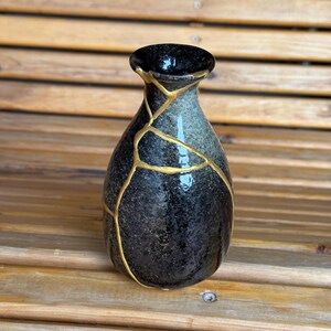 花瓶金継ぎ染付け徳利