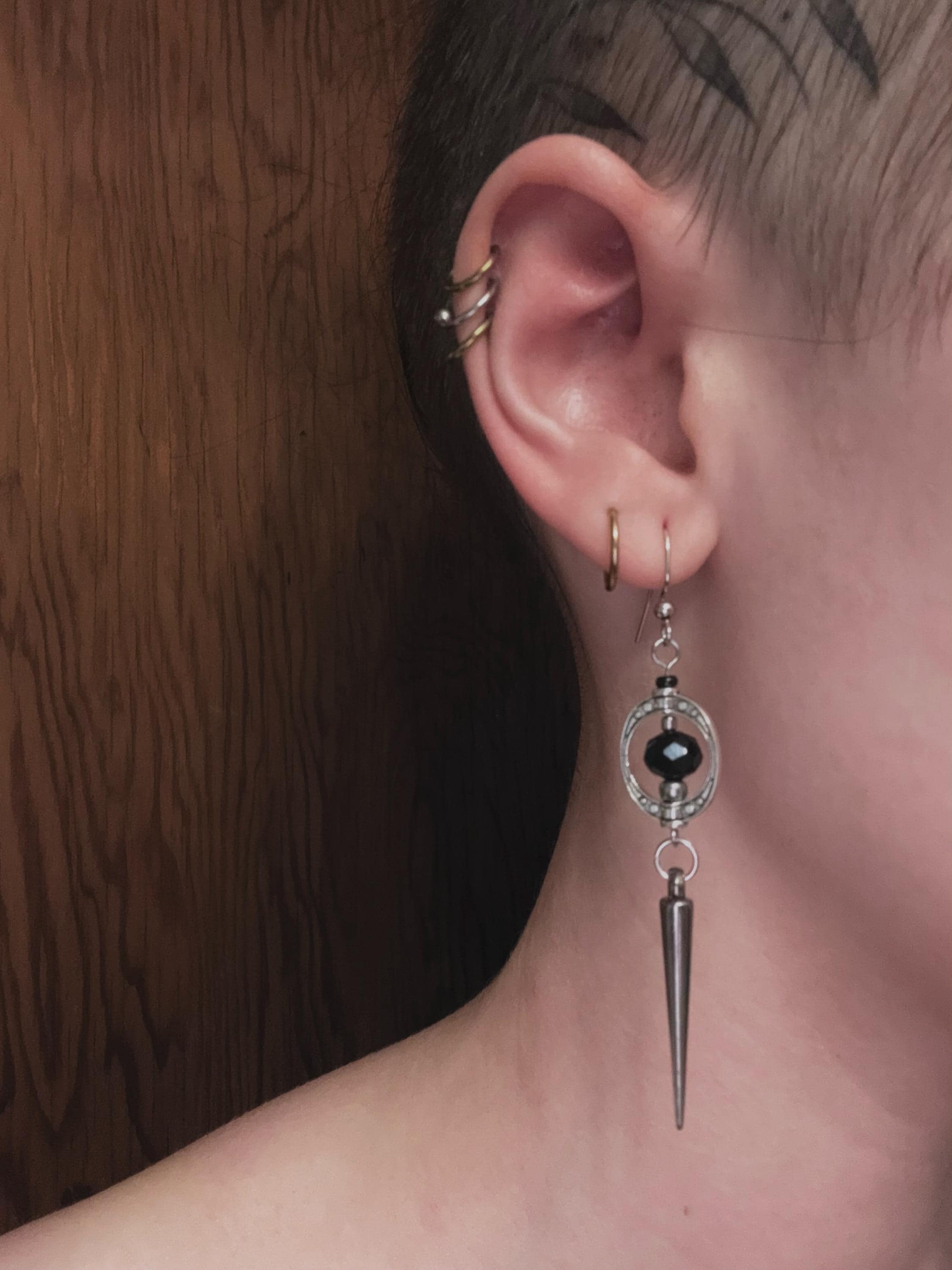 Gunmetal Gothic Spike Earrings, Spike Earrings, Trad Goth, Copper Spike Earrings