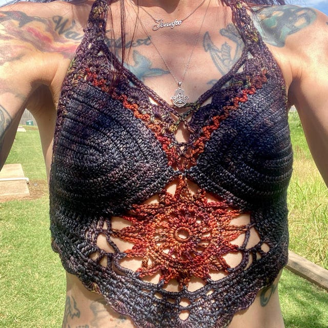 Crochet Pattern, Cosmic Diamond Cropped Top ~ PATTERN ONLY