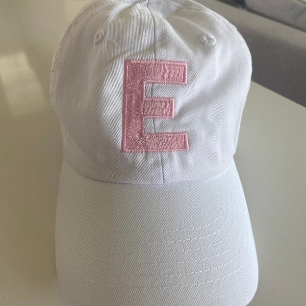 YOUTH Initial Monogram Baseball Cap - Custom Color Hat and Embroidery ...