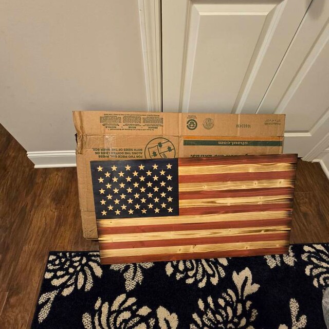 Marine Corps Wood American Flag, Marine Corps Sign, Marine