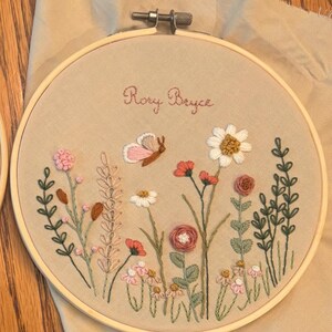 野花の草原 // 6インチ刺繍フープアート // 説明書付きPDFパターン