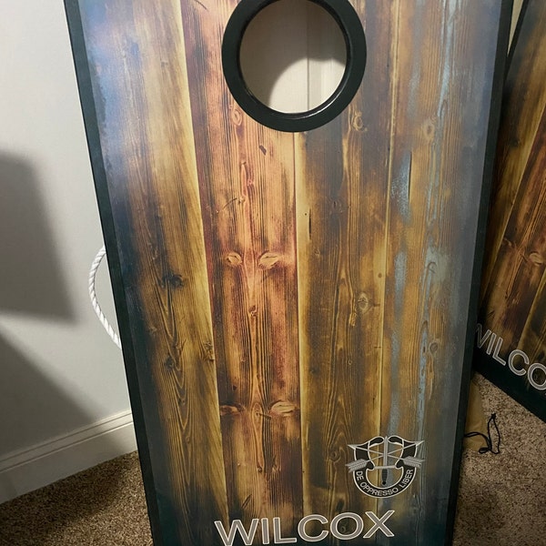 Rustic Barnwood Cornhole Custom Cornhole Boards Rustic Wedding 