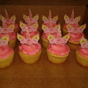 printable unicorn cupcake toppers diy unicorn toppers and etsy