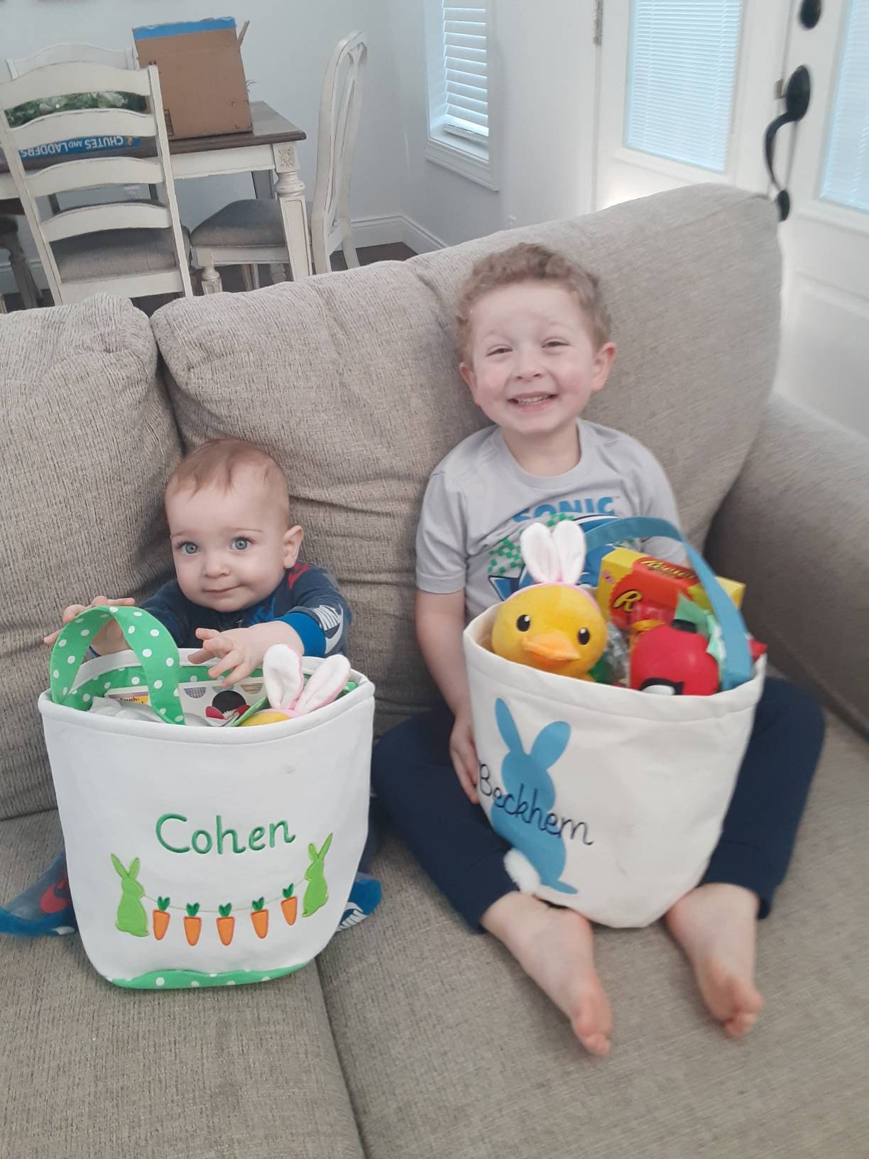 Easter basket, Personalized Easter Basket, monogram easter basket, girls basket, boys basket, girls easter basket, embroidered, rabbit