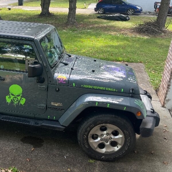 Zombie Response Vehicle Sticker Set - Vinyl Decals In Lime Green Glossy Finish 919567 - Foto 6