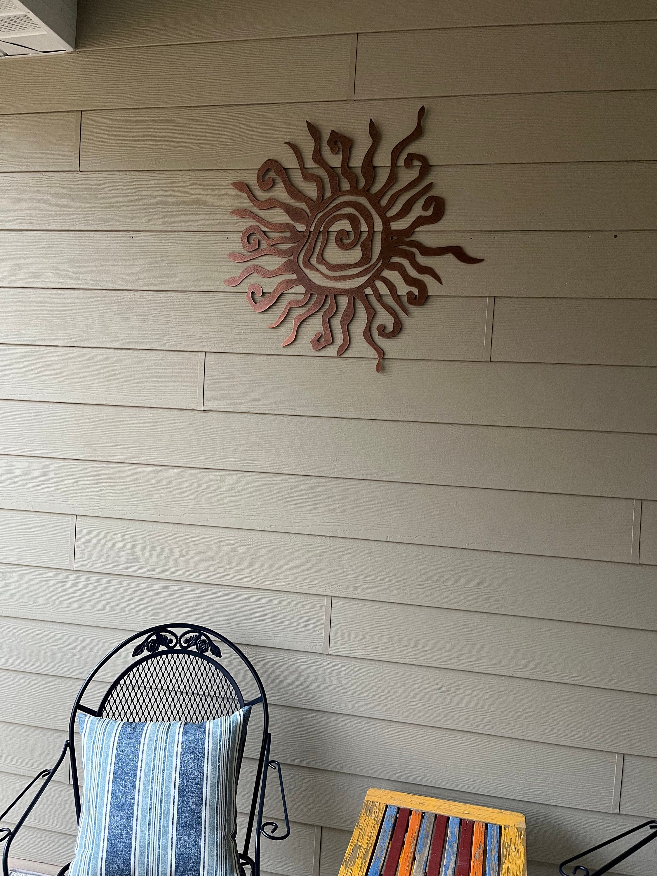 Hippie Fun Wacky Sun | THE ORIGINAL | Unique Metal Sun | Garden Decor | Outdoor Decor | Whimsical Spiral Sun | Patio Decor | Metal Wall Art