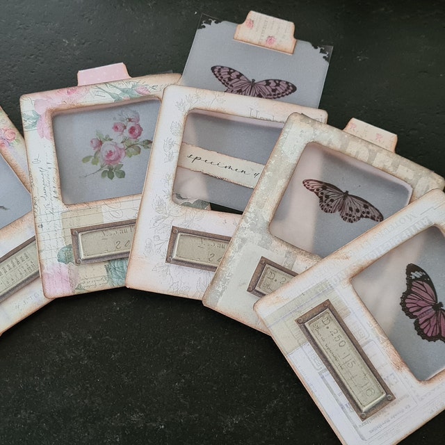 Junk Journal, Specimen Cards, Shabby, Tab, Roses