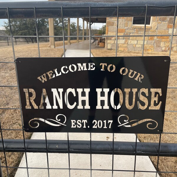 Welcome to Our Ranch House Sign Metal Personalized Sign Metal Art Sign ...