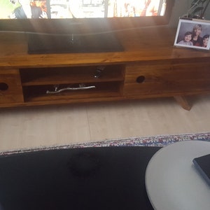 Long TV Stand Cabinet. Solid Wood. UK Handmade to Order. 180cm 