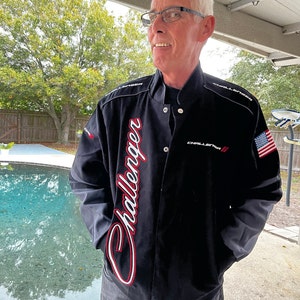 JH Design Men's Dodge Challenger Jacket an Embroidered Classic