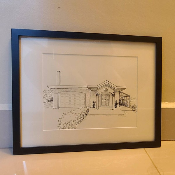 Custom Ink House Portrait, Commissioned Original Artwork Hand Drawn by ...