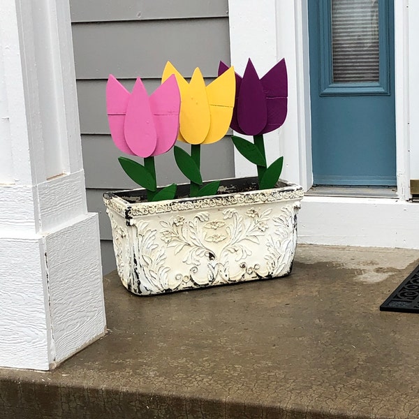 Large Tulip Yard Stakes, Spring Yard Stakes, Unique Spring Outdoor ...