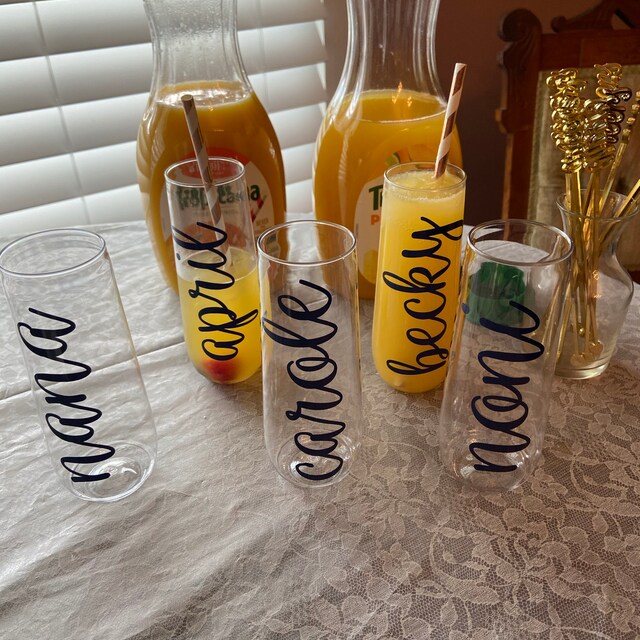 Personalized Plastic Champagne Flutes