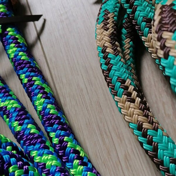 Split Vs Roping Reins Custom Split Yacht Rope Reins With Tie on Slobber Straps, Split Reins ...