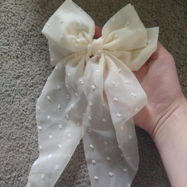 Red - Bead Mirror Work Women's Bow Hair Clip 02