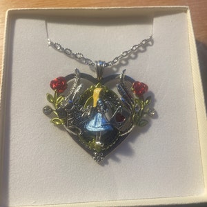 Hand-painted Alice in Wonderland-inspired Heart-shaped