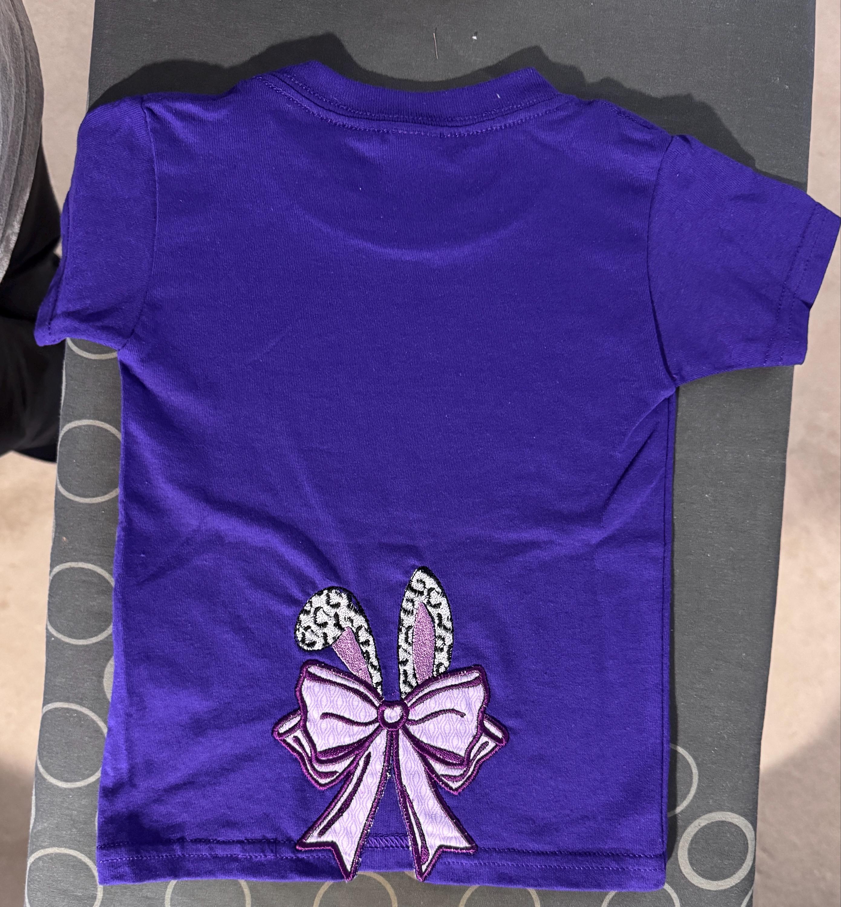 Customer project using Bunny Ears with Leopard Spots embroidery design
