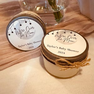 We are over the Moon Baby Shower Favor, Gender Neutral Twinkle Little Star, Baby Shower Favor, Set of 12 Personalized Soy Candle Favors