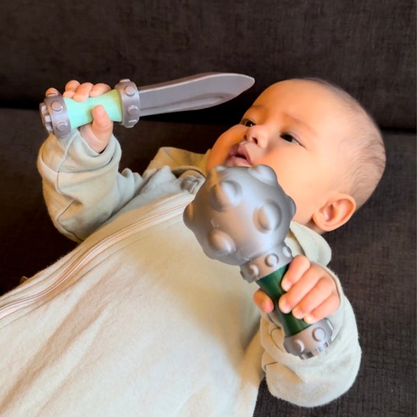Baby's First Mace - Fun Rattle Sensory Toy for Babies and Toddlers - Etsy