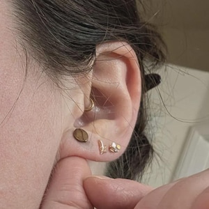 Customer photo, Coffee Bean Stud Earrings