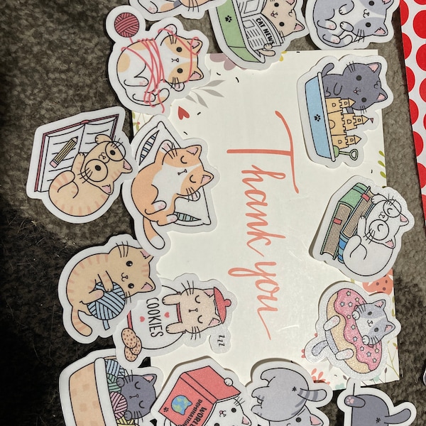 Cute Kawaii Cat Sticker Pack | Cute | Fun Stickers | Stickers | Gift ...