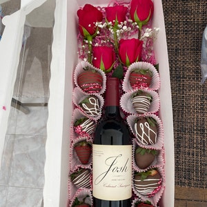 Rose and Wine Box: 20”x7”x4” (contents NOT Included, Box