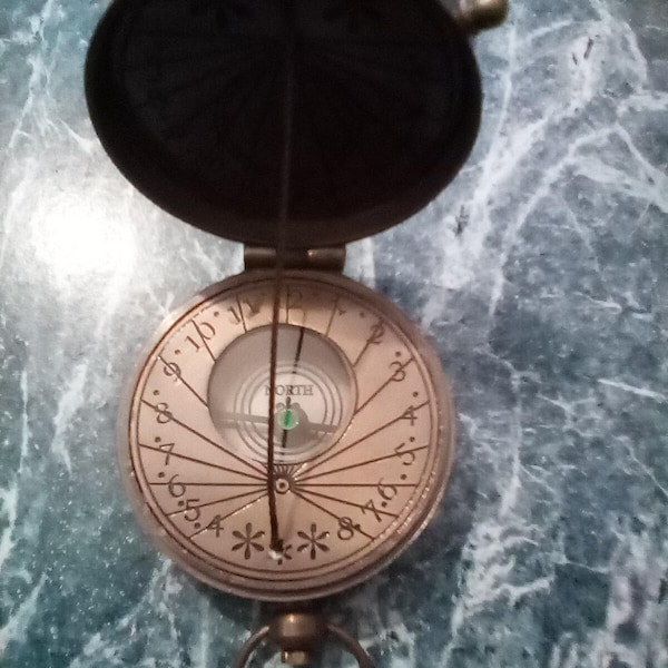 Handmade Antique Style Thread Brass Compass Nautical With Leather Case ...