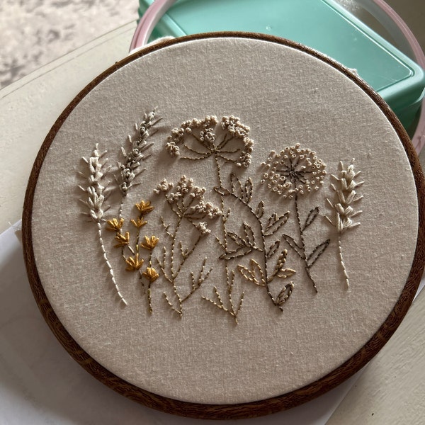 Wildflowers Embroidery Pattern + Video Tutorial, Beginner Embroidery ...
