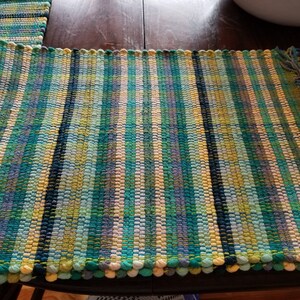 Handwoven Machine Washable Rag Rug Placemats in Warm Rust, Grey, and ...