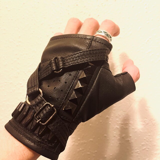 FURY ROAD Leather Fingerless Strapped Goat Skin Unisex Driving