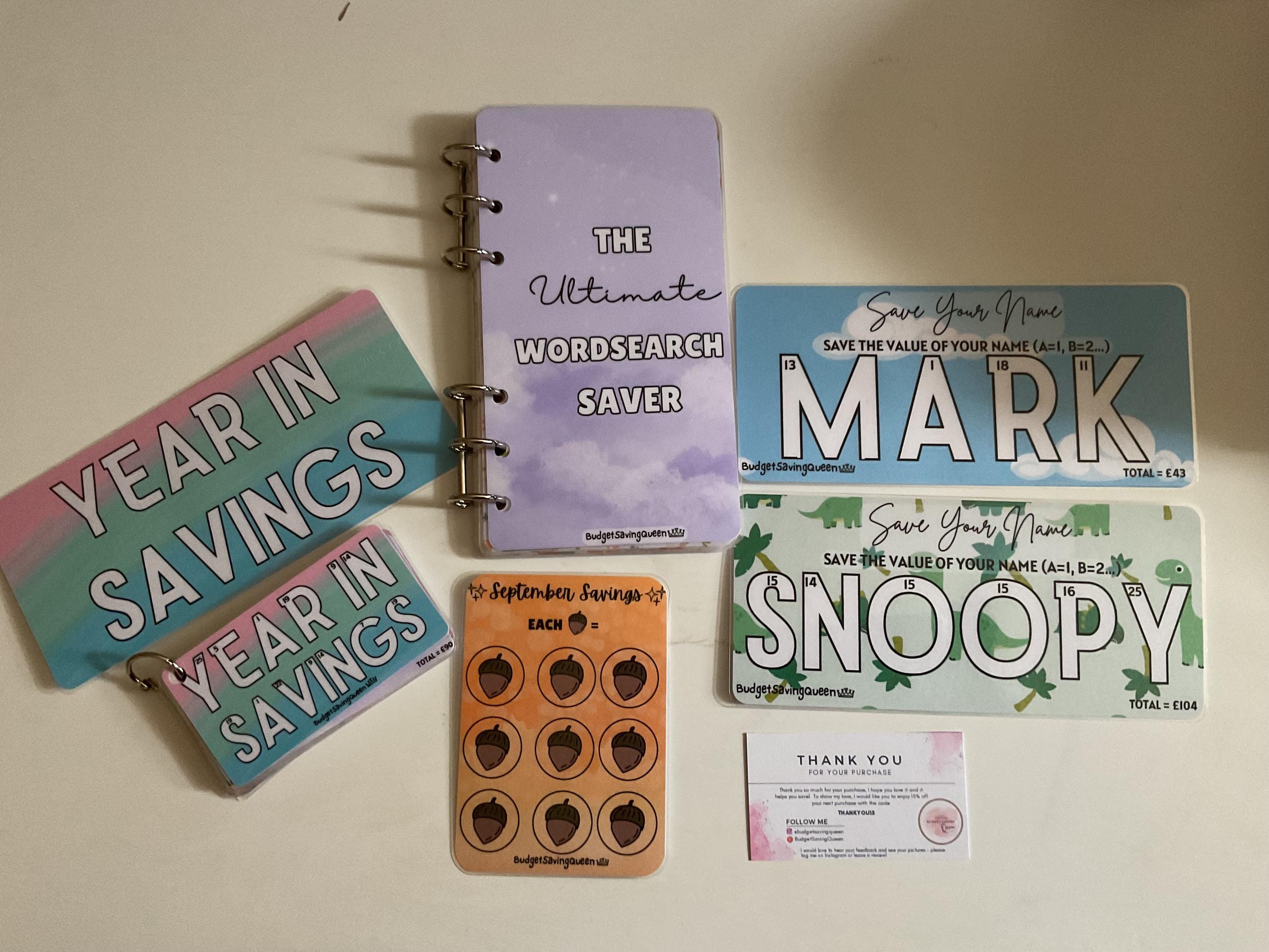 Name Savings, Save Your Name, Fun Savings Challenge , Laminated Saving Tracker, Gift Planner for Her, Cash Stuffing, A6 Cash Binder Insert