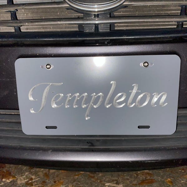 Targa Personalizzata Incisa Diamanti Per Auto - Alluminio 12x6 Pollici - Personalizzabile Stato E Testo