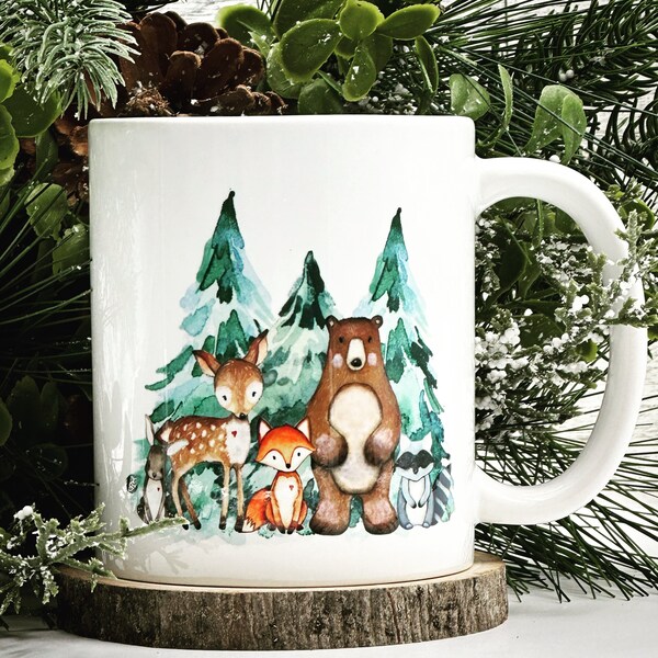 Sottobicchiere In Legno MDF Con Animali Selvatici – Alce, Volpe, Cinghiale, 9x9 Cm